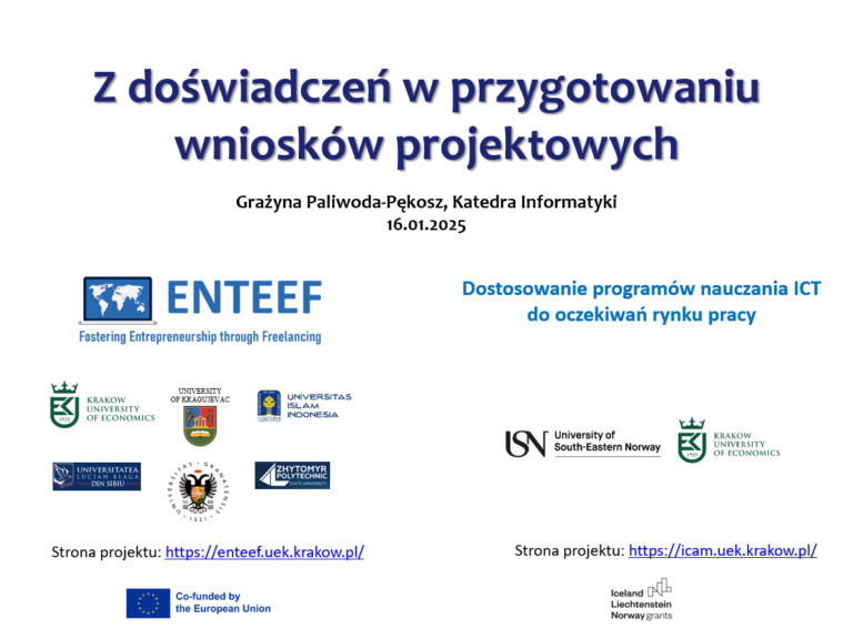 Workshop on the development of international project applications