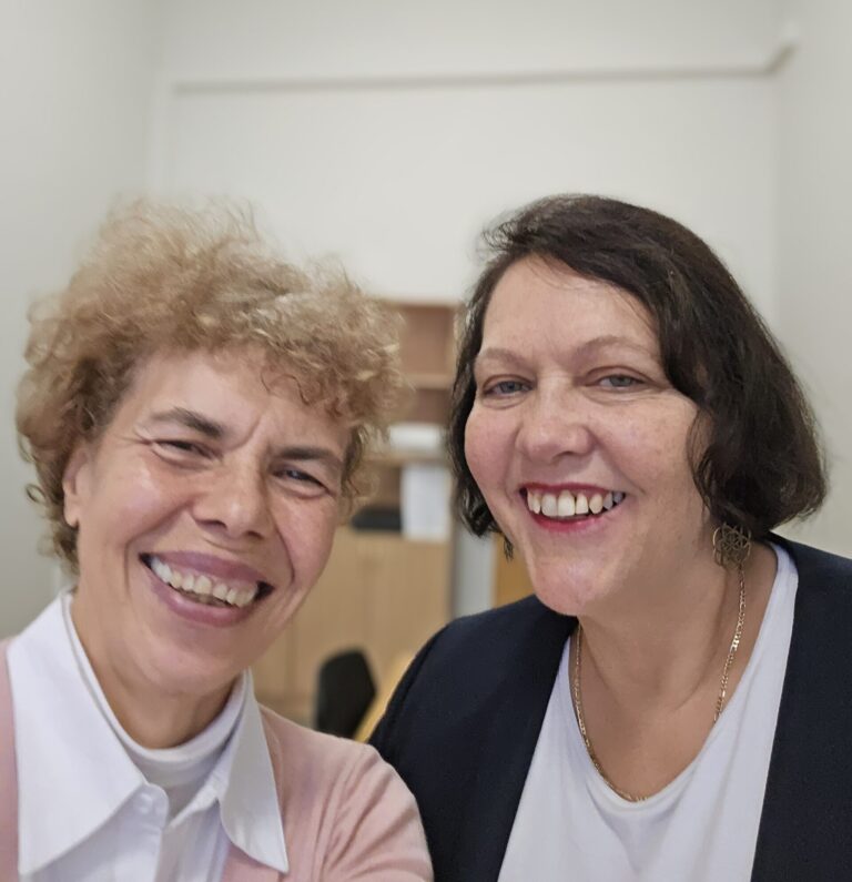 Prof. Dana Simian from the Lucian Blaga University of Sibiu and Prof. Zane Bicevska from the University of Latvia in Riga - smiling.