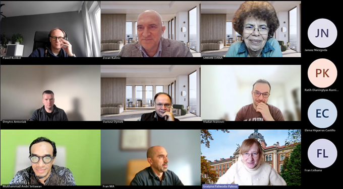 The screenshot with the participants of the project online meeting on Teams.