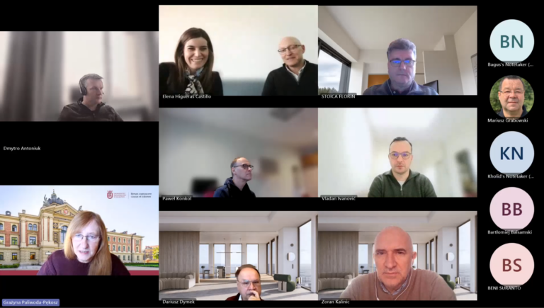 The screen shot with the participants of the project meeting on Teams.