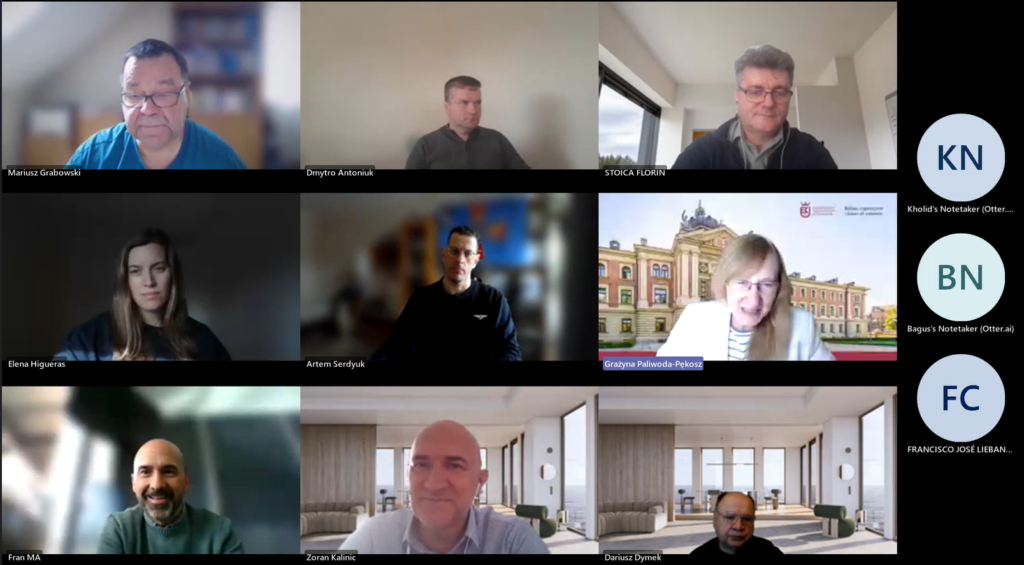The screenshot with the participants of the online monthly project meeting.