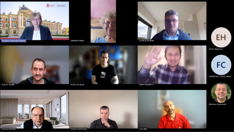 The screenshot with the participants of the monthly project meeting.