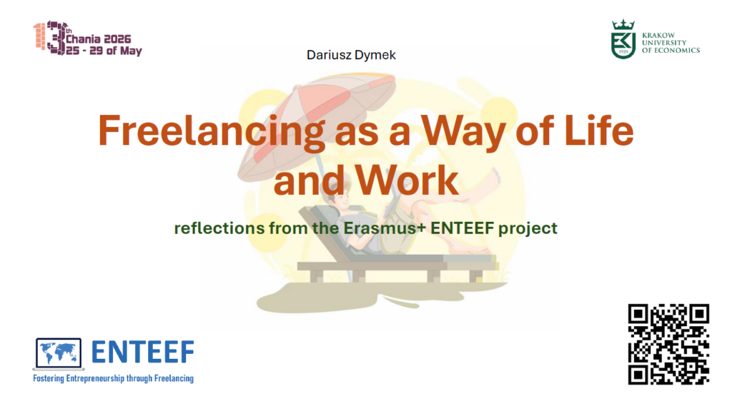 Freelancing as a Way of Life and Work - first slide of the video.