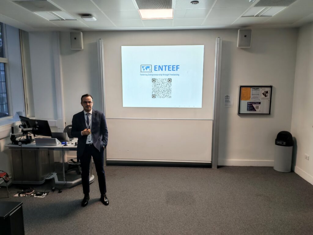 Professor Vladan Ivanović during the presentation.